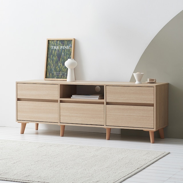 케이컴퍼니 이음 2단 5서랍형 거실장 1500