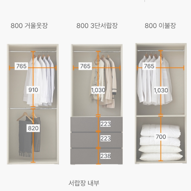 동서가구 이즈 클래스 롱바 옷장 세트 2400_이미지
