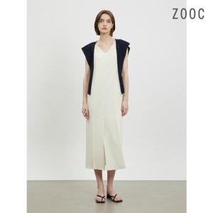  ZOOC 니트 숄 슬리브리스 원피스 CRZ242MSE024