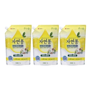 자연퐁 베이킹소다 파워 3X 프레쉬 레몬향 리필 1L (3개)_이미지