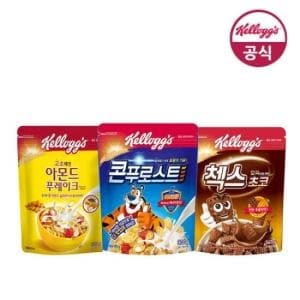 켈로그 시리얼3종 오곡첵스초코340g+콘푸로스트300g+<b>아몬드</b>푸레이크300g 1개