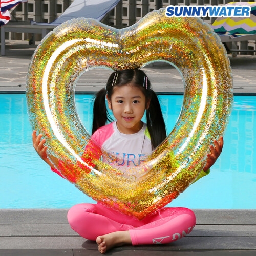 케이에스몰 써니워터 중형 하트 튜브 [투명골드펄]