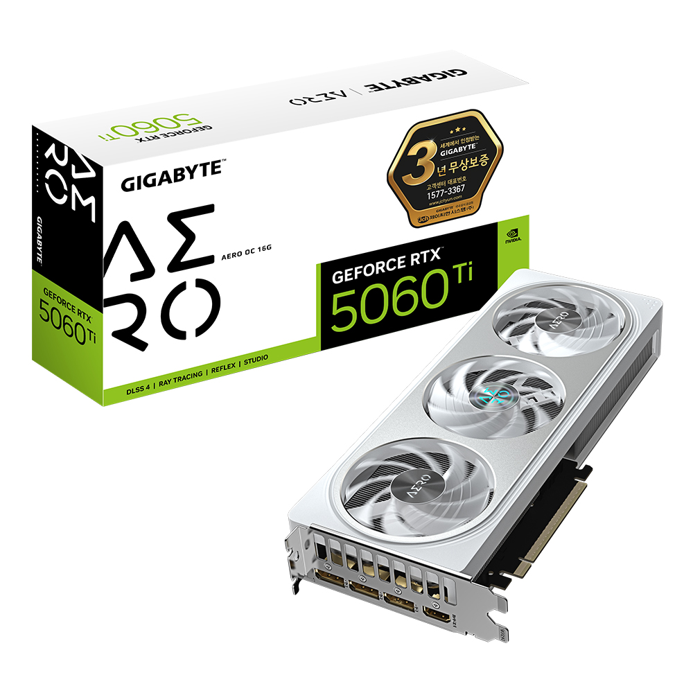 GIGABYTE 지포스 RTX 5060 Ti AERO OC D7 16GB 제이씨현