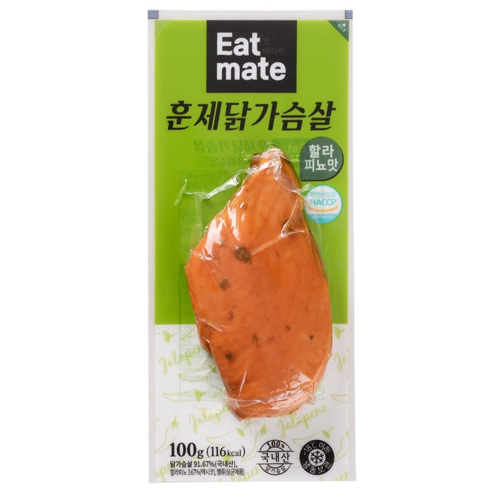 푸드나무 잇메이트 훈제 닭가슴살 할라피뇨맛 100g (50개)_이미지