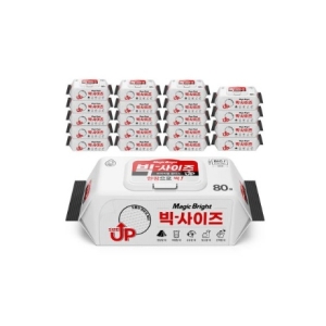 크린센스 매직브라이트 빅사이즈 물티슈 캡형 80매 (20팩)
