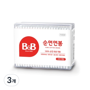 유아용 면봉 사각 200개입 3개