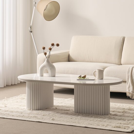 BIF보루네오 마르체 몽스 세라믹 템바보드 타원형 소파테이블 1200