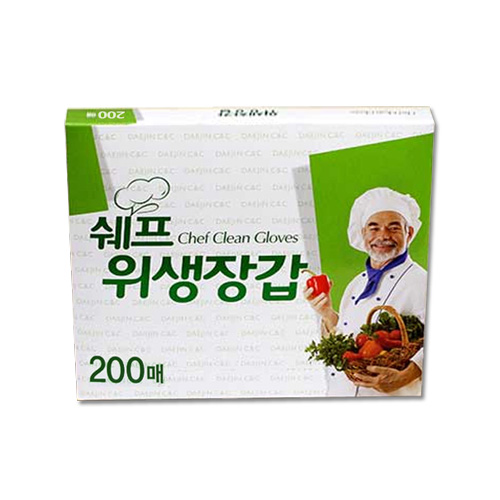 대진씨앤씨 쉐프 위생장갑 200매이미지입니다. 누르면 해당 게시물로 새창이동합니다.