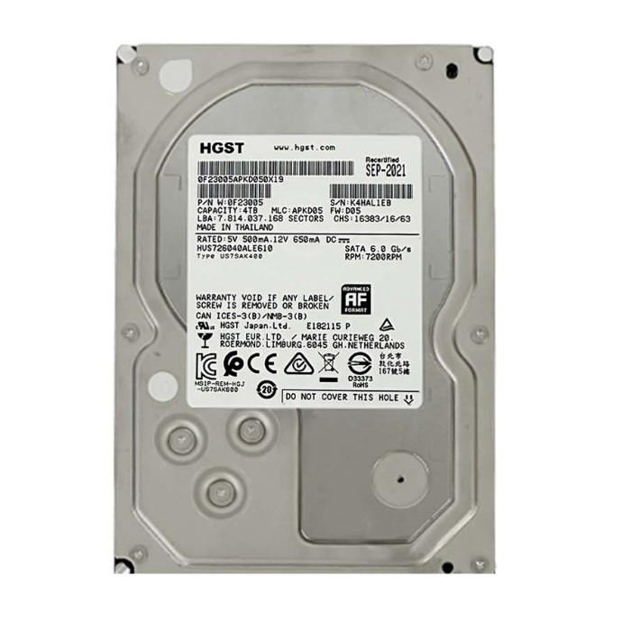 HGST Ultrastar 7K6000 7200/128M/리퍼비시 (4TB, HUS726040ALE610)