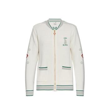 카사블랑카 로고 패치 니트 가디건 MPS25KW879010 WHITE T