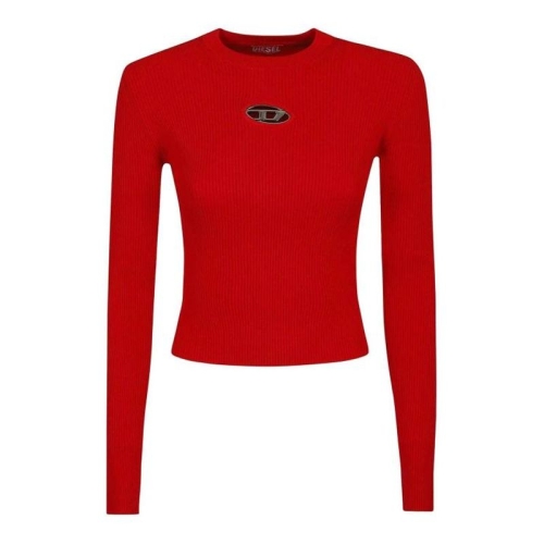 디젤 M-발라리 오발 D 립 니트 비스코스 블렌드 탑 M-발라리 오발 D 립 니트 비스코스 블렌드 A153280DLAX42A Red_이미지