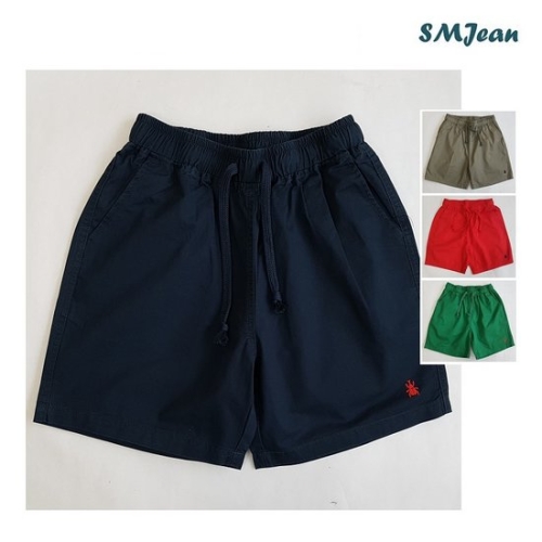  에스엠진 면3부 반바지 남성 밴드 반바지 커플반바지 3부바지 커풀룩_SMJ354s