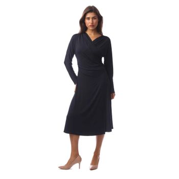  보스 랩 드레스 다크 블루 Boss Ettita Wrap Front Dress in Dark Blue 50523130404 14..