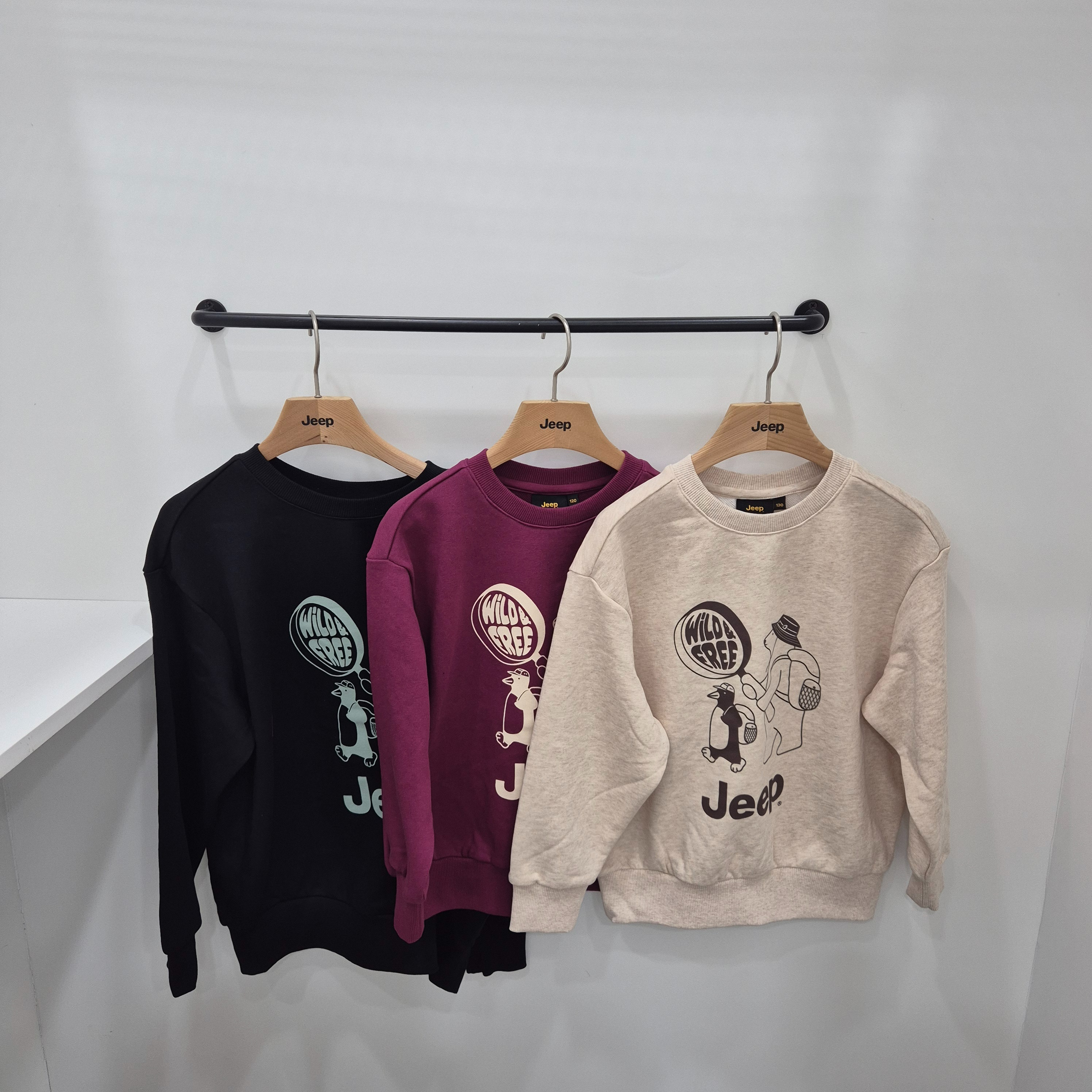 지프키즈 저가 돋보기 곰 맨투맨 KR3TSU893_JK_이미지
