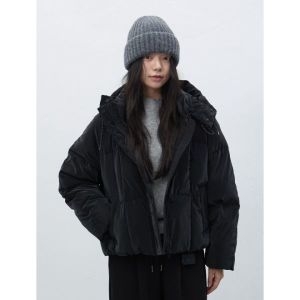 27일 배송 스퀘어 퀼팅 후드 푸퍼 BLACK WBE4L07537 WBE4L07537