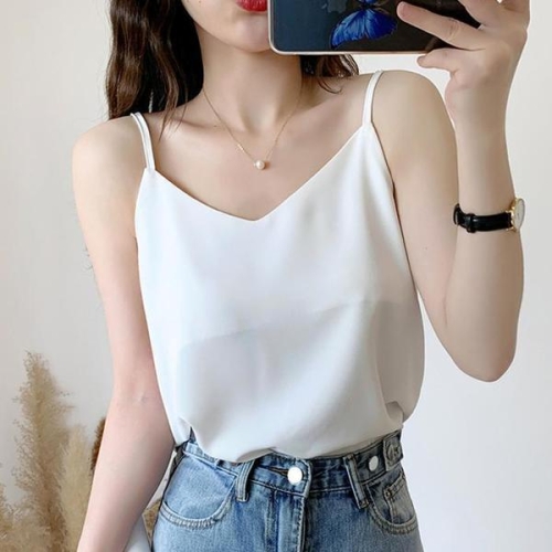 여성 3컬러 레이어드 끈 브이넥 이너 나시 LK-NS05 S10392547