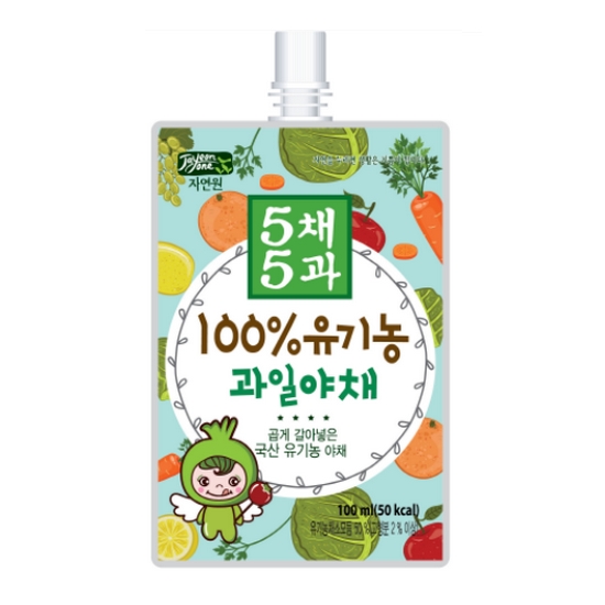  자연원 5채5과 100% 유기농 과일야채 100ml [4개]