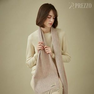 1+1PREZZO 캐시미어 100% 양면 머플러 RANIA PINK GREY