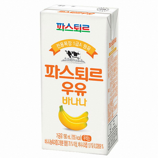 파스퇴르 바나나 우유 190ml이미지입니다. 누르면 해당 게시물로 새창이동합니다.