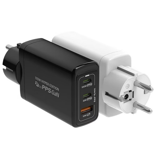 PD PPS 110W 3포트 하이퍼에디션 GaN 접지형 충전기 MR-HE-PD110G