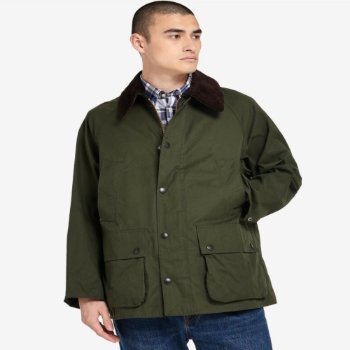 바버 남성 오버사이즈 피치 비데일 논왁스 세이지 자켓 OS PEACHED BEDALE URJU5E020 E3