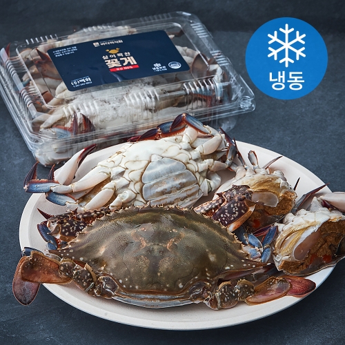 (주)백화 바다미식회 살이 꽉찬 국산 통암꽃게 대 2~3미 700g (1개)_이미지