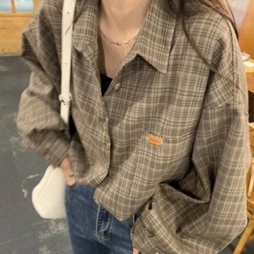 여성용 데일리 올드스쿨 와이드핏플래드 남방 WFKK5SC