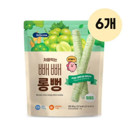 베베쿡 처음먹는 빼빼롱뻥 청포도 30g (6개)