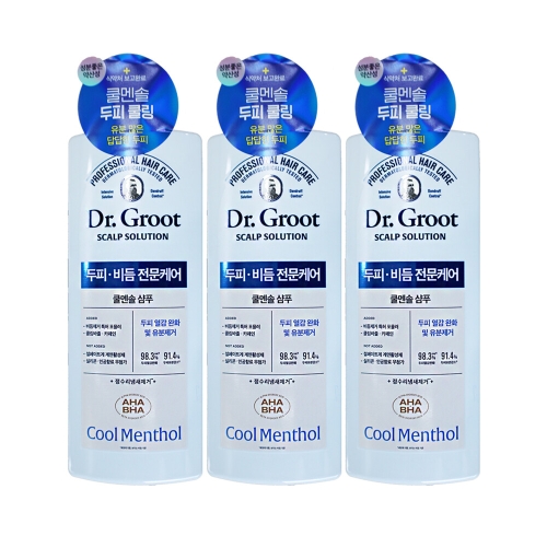 닥터그루트 스칼프 솔루션 쿨멘솔 비듬케어 샴푸 700ml (3개)_이미지
