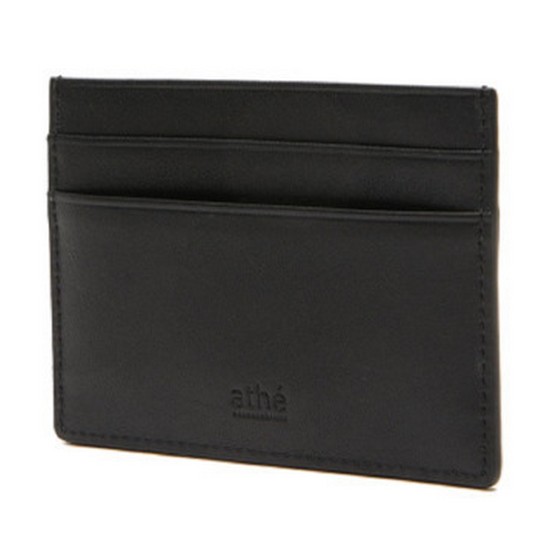 아떼바네사브루노 블랙 베지터블 레더 단카드 카드지갑 AAHO3F323BK_이미지