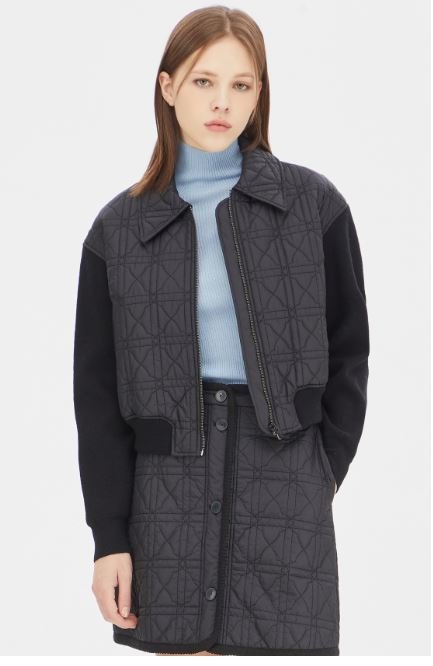 SISLEY 여성 콜린 니트 배색 퀼팅 점퍼 SAJP31361_이미지