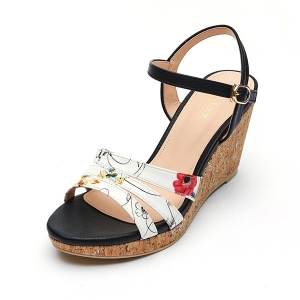 마쯔 여성 플라워 코르크 샌들 8cm LCWW50M326