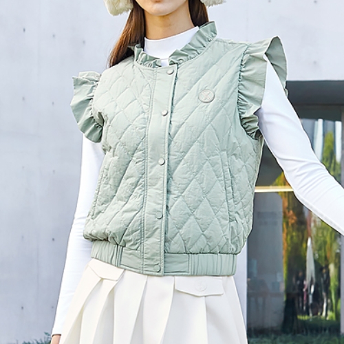 젝시믹스 퀼팅 러플 트리밍 베스트 XGFVT05J3