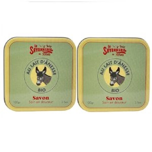 프랑스 천연 동키밀크 당나귀우유 비누 100gx2p 캔케이스 선물용 시아버터 함유