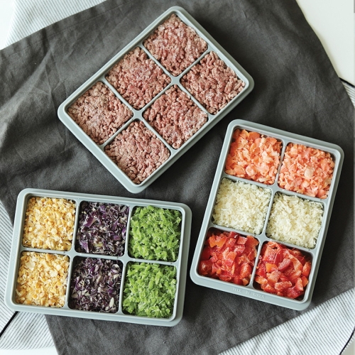 냄새배임 없이 깨끗한 ALL 실리콘 얼음트레이 양념틀 6구