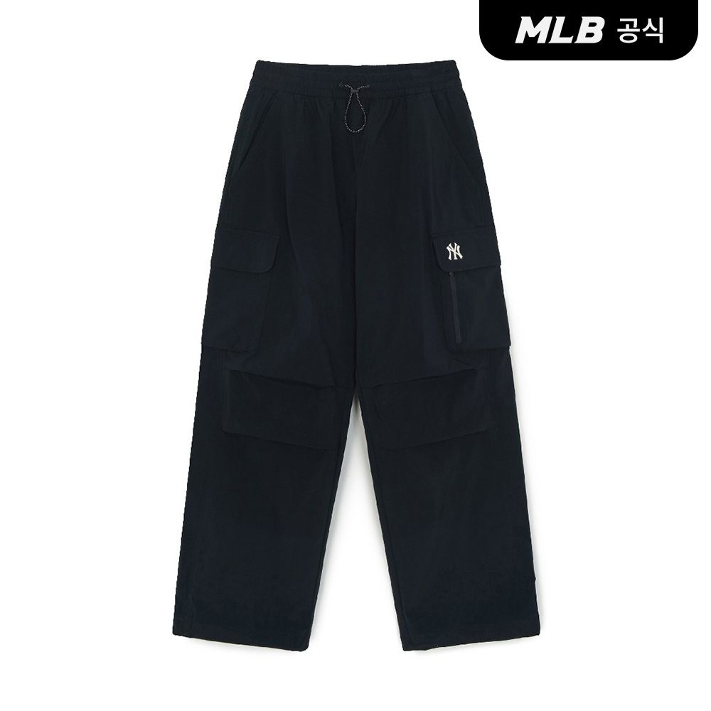 MLB 공용 고프코어 코튼터치 파라슈트 카고 와이드 팬츠 NY Black 3AWPB0563-50BKS