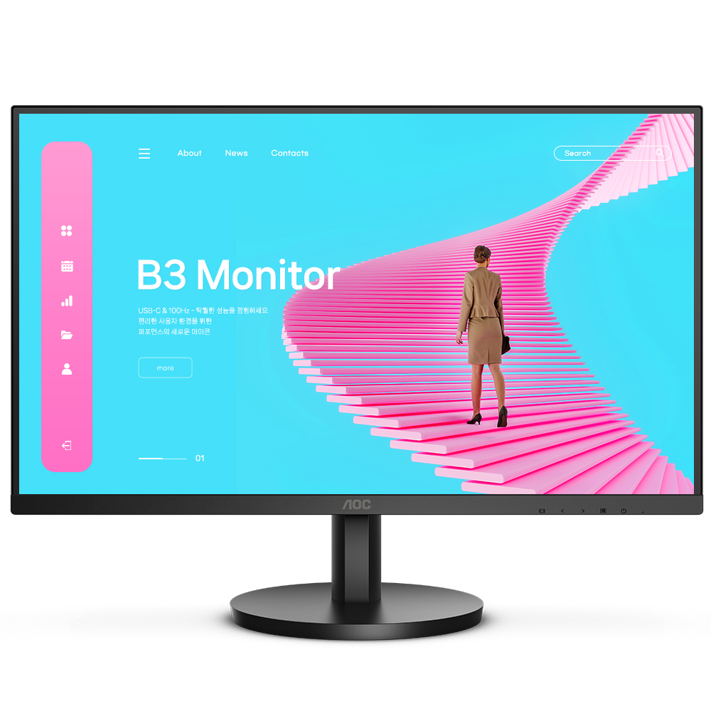 알파스캔 AOC 27B3C 보더리스 USB-C PD65 IPS 100 무결점