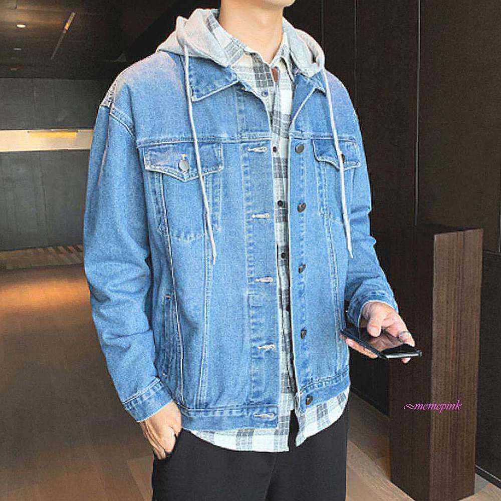 남성 후드 봄가을 데님 데일리 탈부착 점퍼 청자켓mno704