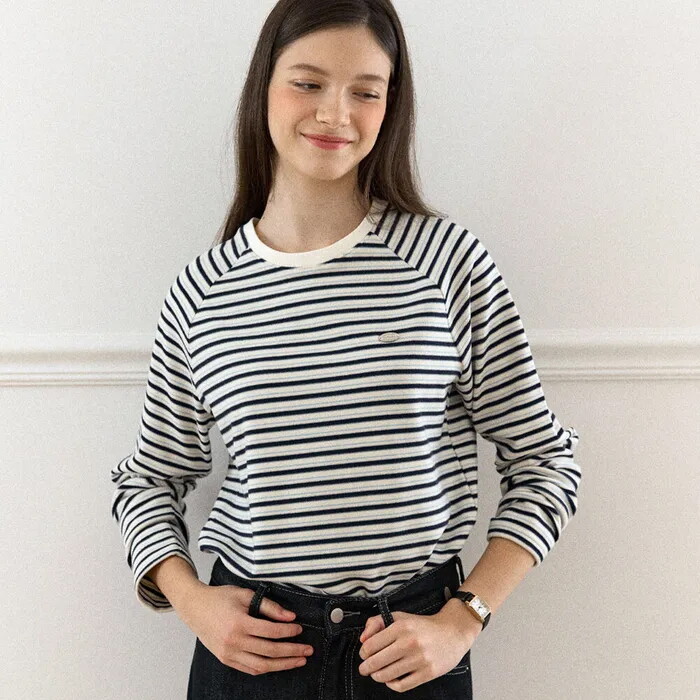 아워호프 Heather Brushed Stripe Raglan T-shirt 3colors H25WT-TS04
