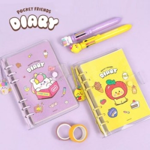 핑크풋 쪼꼬미 친구들 6공 다이어리 (1개)