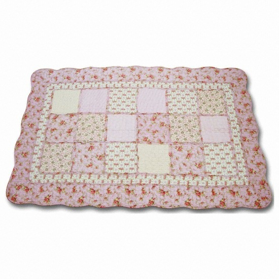 에스와이컴퍼니 패치워크 퀼트 순면 플라워 가든 카페트 (200x150cm)