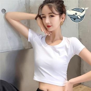 ONM 여자 여름 필수템 라운드 형 크롭 반팔 티셔츠 31455435