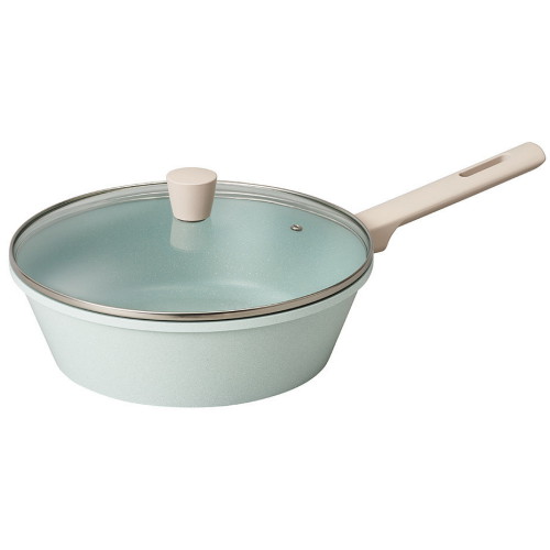 파이렉스 그래핀 제이드 블루 IH 궁중팬 (28cm+유리뚜껑)_이미지