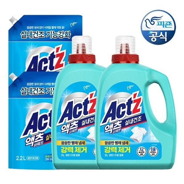 액츠 퍼펙트 실내건조 3L + 리필 2.2L (본품2개+리필2개)_이미지