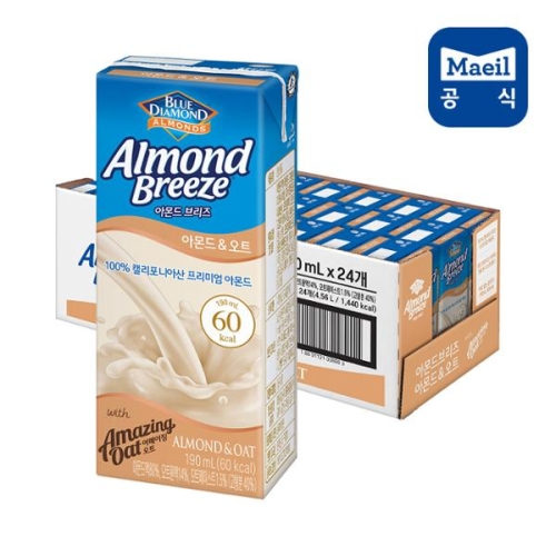 매일유업 아몬드브리즈 오트 190ml (24개)_이미지