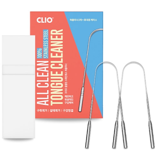 크리오 올클린 스테인레스 혀클리너 2p + 휴대용 케이스 1세트_이미지