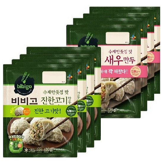 CJ제일제당 비비고 수제만둣집 맛 진한고기만두 400g x 4개+새우만두 325g x 4개 (1개)
