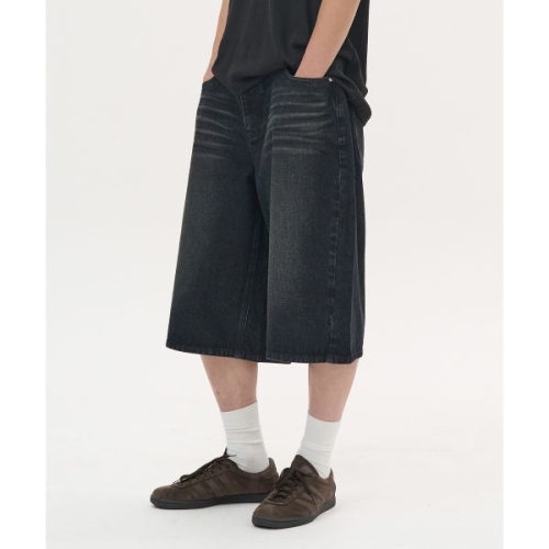TOFFEE 워시드 버뮤다 데님 팬츠 DEEP BLUE BLACK T5S-WBDPT227DB 124887