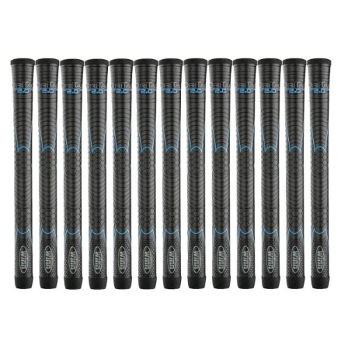 Winn Grips 62DT-JBK Dri-Tac 2.0 시리즈 어드밴스 폴리머 기술, 9피스 골프 그립 번들-중간 사이즈 +0.16c