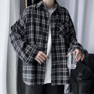 데일리룩 신상남방 체크티셔츠 오버사이즈룩 INSUM24 봄바람 INSUM25 셔츠 블랙XL 0_이미지